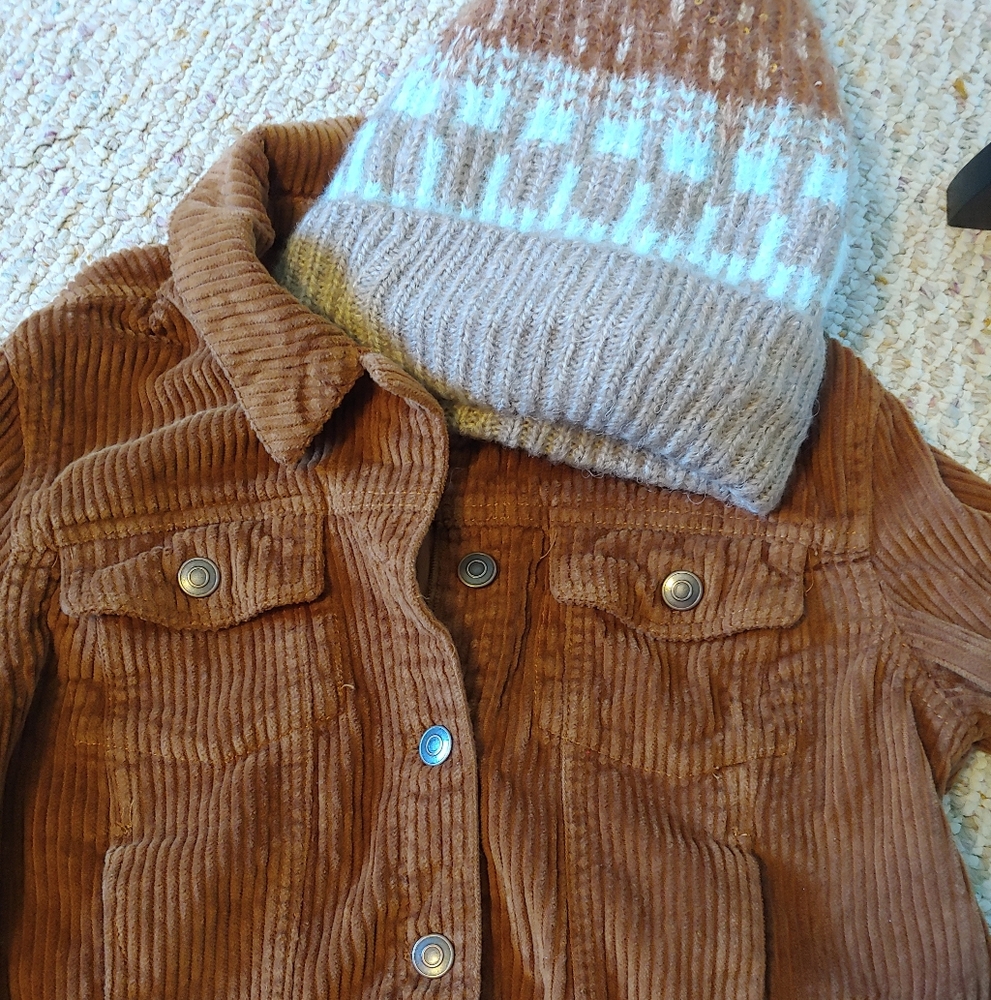 Brown Corduroy Women's Jacket Sz Med